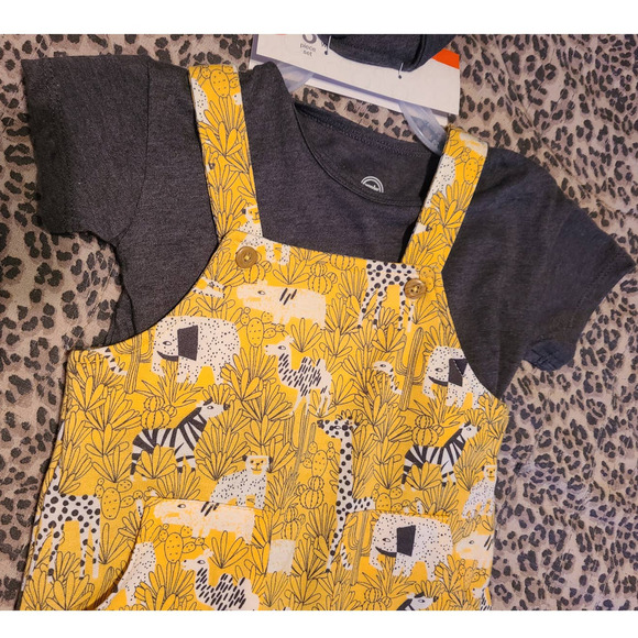 Wonder Nation 3-Piece Set Baby Boys Size 18M Coverall and T-Shirt with Bib (AE) - Picture 5 of 7
